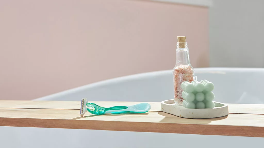 cuchilla schick en baño